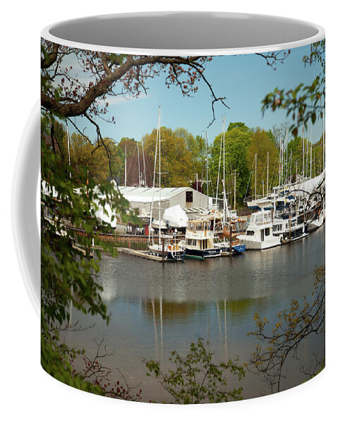 View At The Marina Coffee Mug featuring the photograph A View Of The Marina by Karol Livote