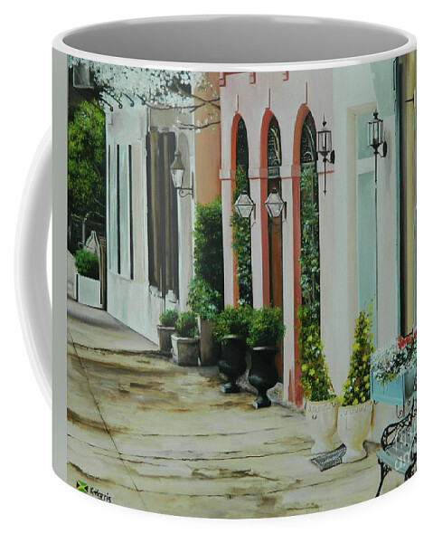 City Art Coffee Mug featuring the painting A Visit To Charleston by Kenneth Harris