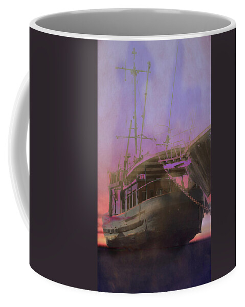 Boats Coffee Mug featuring the photograph Abandoned boats Abstract by Cathy Anderson