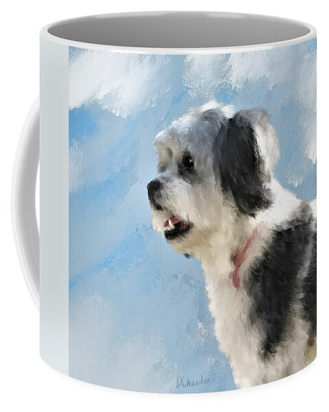 Dog Coffee Mug featuring the painting Abby 1 by Diane Chandler