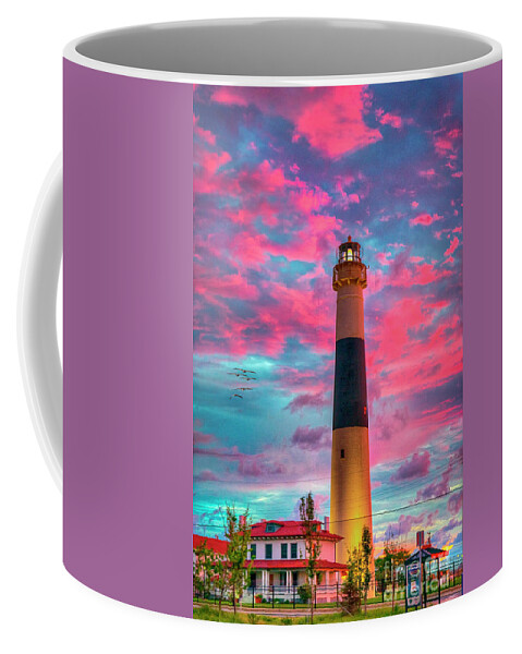 Atlantic City Coffee Mug featuring the photograph Absecon Lighthouse Fiery Sunrise by David Zanzinger