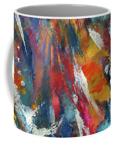 Cold Wax Coffee Mug featuring the painting Abstract 619-19B by Jean Batzell Fitzgerald