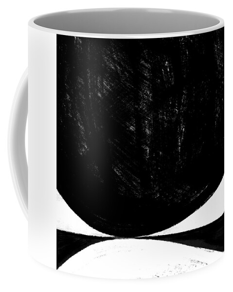 Black And White Coffee Mug featuring the painting Abstract Black and White No.61 by Naxart Studio