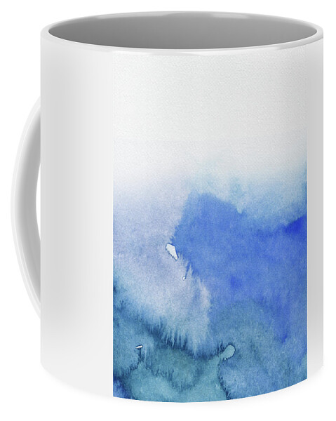 Landscape Coffee Mug featuring the painting Abstract Blue Watercolor by Naxart Studio