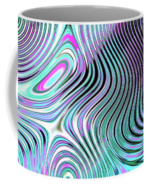 Chaos Coffee Mug featuring the digital art Abstract Chaos Light Blue by Don Northup