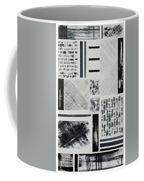 Abstract Coffee Mug featuring the painting Abstract Collage by Karen Fleschler