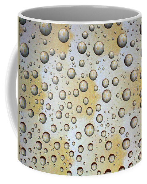 Abstract Coffee Mug featuring the photograph Abstract Design Reflections In Droplets H3 by Ofer Zilberstein