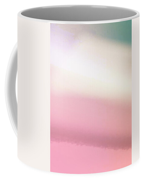 Pink Coffee Mug featuring the mixed media Pink Gradient Abstract by Itsonlythemoon