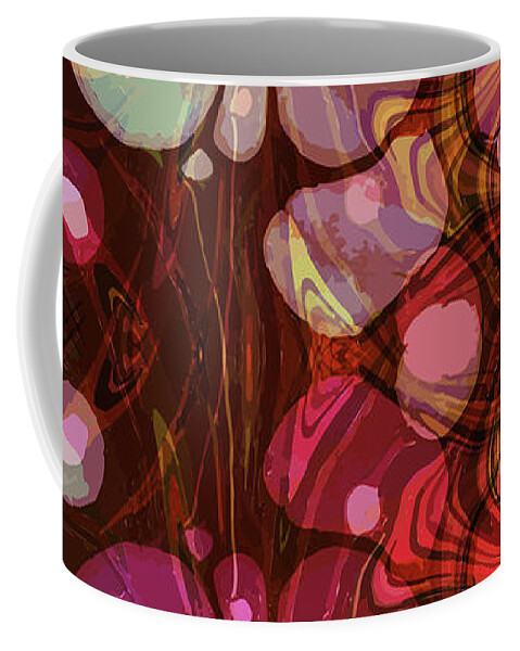 Abstract Coffee Mug featuring the mixed media Abstract Painting - Marbling art 03- Fluid Painting - Purple, Pink, Brown, Black - Modern Abstract by Studio Grafiikka