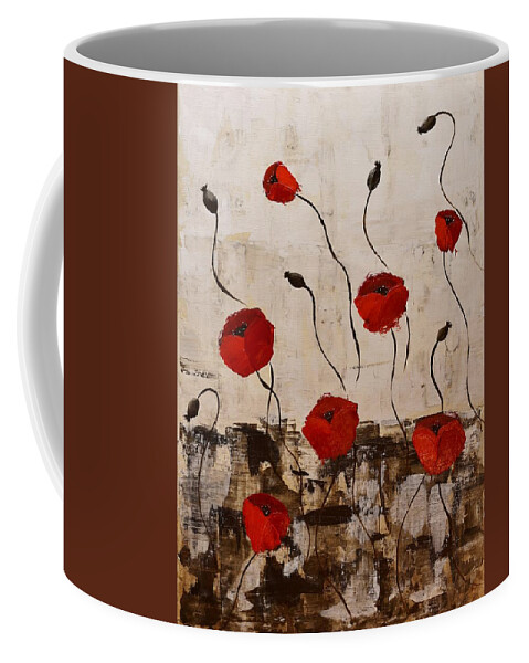 Painting Coffee Mug featuring the painting Abstract Poppy by Jimmy Chuck Smith