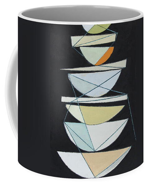 Abstract Coffee Mug featuring the painting Abstract Sails Iv by Rob Delamater