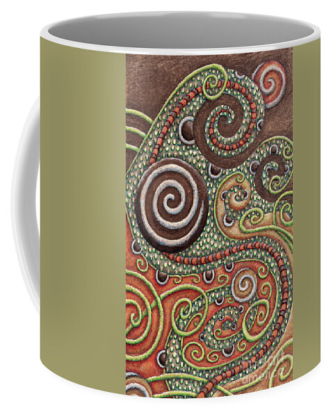 Whimsical Coffee Mug featuring the painting Abstract Spiral 10 by Amy E Fraser