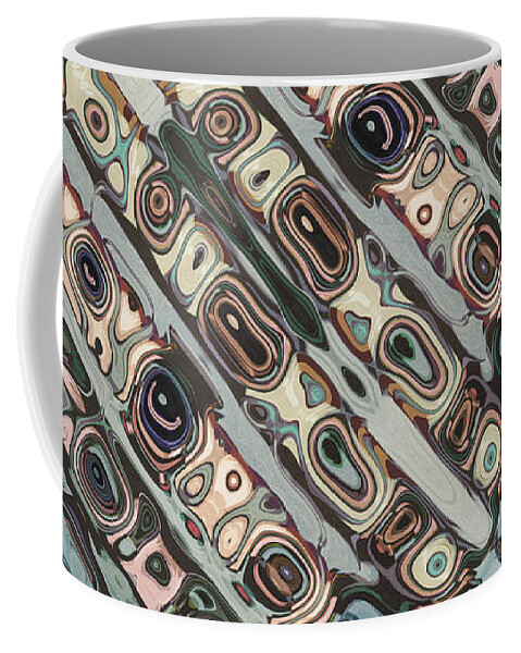 Diagonal Coffee Mug featuring the digital art Abstract Textured Earth Tones Pattern by Phil Perkins