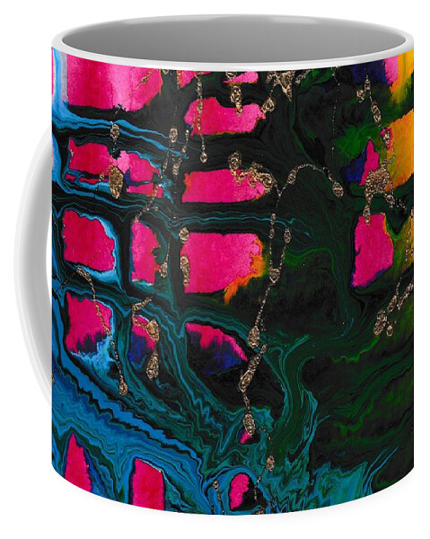 Abstract Coffee Mug featuring the painting Abstracts series 3 - 5 by Louise Adams