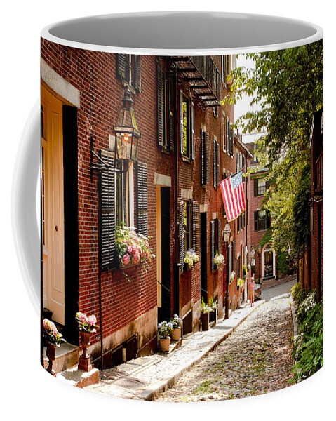 Estock Coffee Mug featuring the digital art Acorn Street, Beacon Hill, Boston Ma by Claudia Uripos