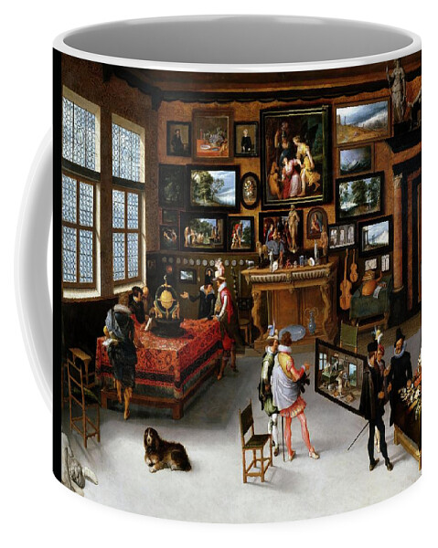 Stalbent Adriaen Van Coffee Mug featuring the painting Adriaen van Stalbent / 'The Arts and Sciences', ca. 1650, Flemish School, Oil on panel. by Adriaan van Stalbemt -1580-1662-