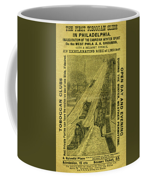 Toboggan Slide Coffee Mug featuring the mixed media Advertisement for The First Toboggan Slide in Philadelphia by A H Seaverns