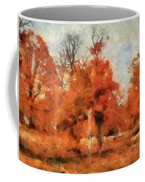 Fall Coffee Mug featuring the mixed media Afternoon in the Cemetery I by Christopher Reed