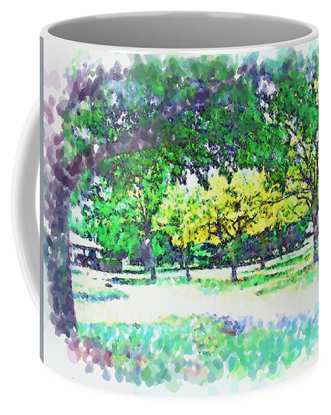 Park Coffee Mug featuring the mixed media Afternoon in the Park by Christopher Reed