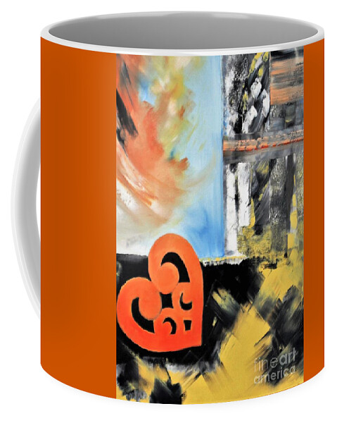 Heart Coffee Mug featuring the painting Against A Wall by Tracey Lee Cassin
