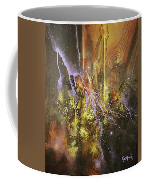 Abstract Coffee Mug featuring the painting Against the Grain by Tom Shropshire