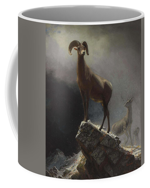 Sheep Coffee Mug featuring the painting Albert_Bierstadt_-_Rocky_Mountain_Sheep_or_Big_Horn,_Ovis,_Montana by Albert Bierstadt