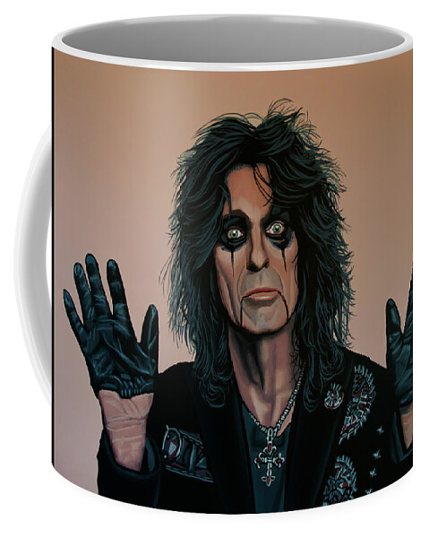 Alice Cooper Coffee Mug featuring the painting Alice Cooper Painting 2 by Paul Meijering
