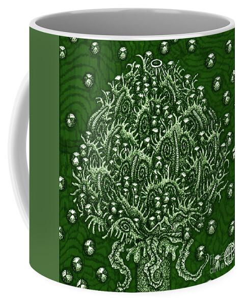 Boho Coffee Mug featuring the drawing Alien Bloom 15 by Amy E Fraser