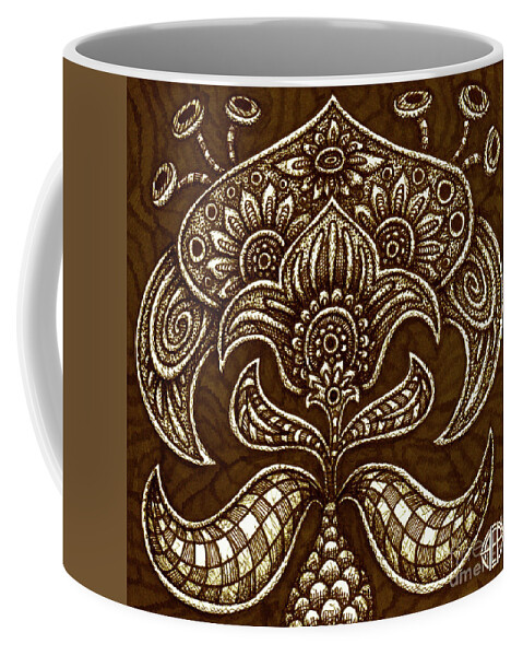 Boho Coffee Mug featuring the drawing Alien Bloom 26 by Amy E Fraser