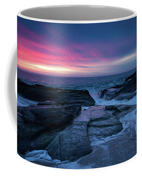 Aliso Beach Coffee Mug featuring the photograph Aliso Beach Pink Sunset by Kyle Hanson