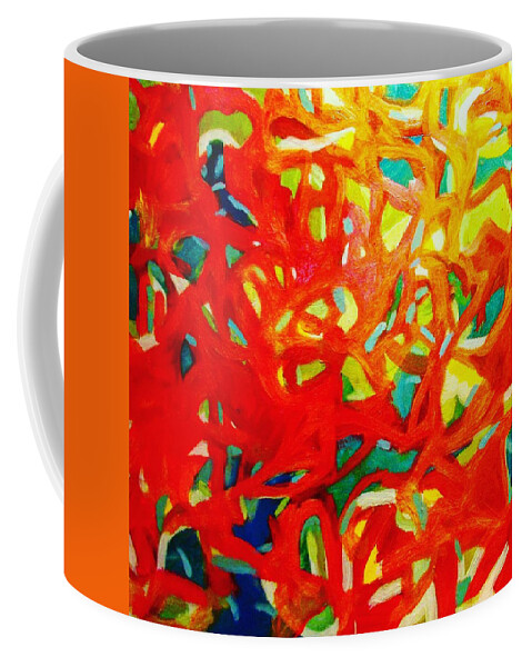 Red Coffee Mug featuring the painting All of Them by Steven Miller