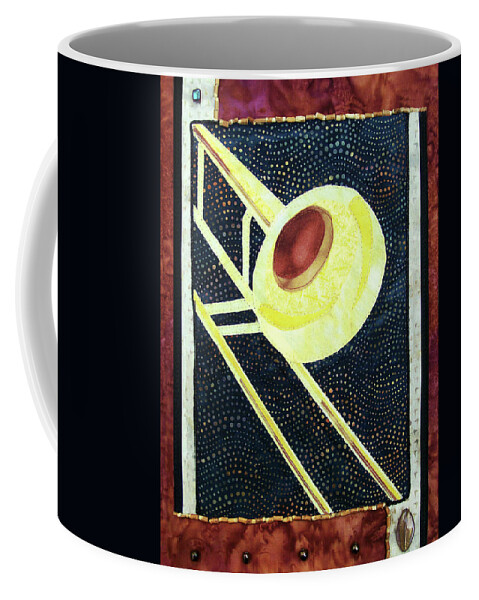 Trombone Coffee Mug featuring the tapestry - textile All That Jazz Trombone by Pam Geisel
