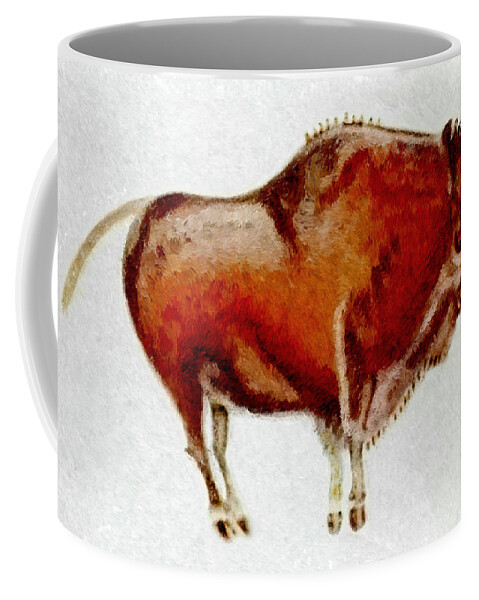 Altamira Coffee Mug featuring the digital art Altamira Prehistoric Bison by Weston Westmoreland