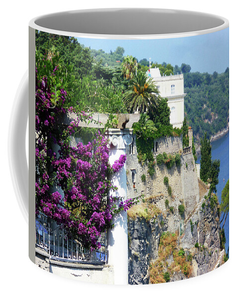 Italy Coffee Mug featuring the photograph Amalfi Coast Sorrento Cliff Italy Shore by Irina Sztukowski