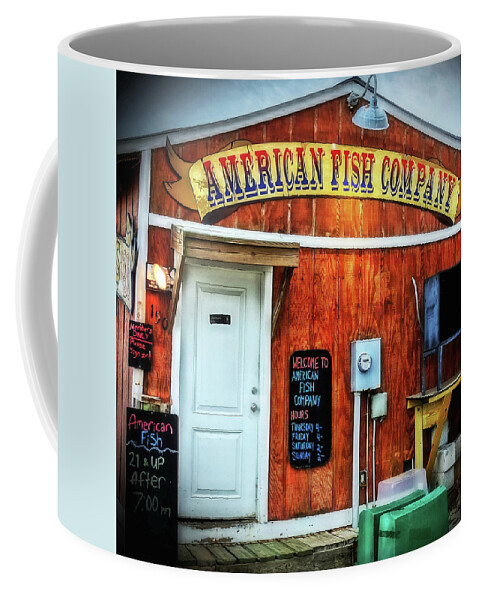 Southport Coffee Mug featuring the photograph American Fish Company by Don Margulis