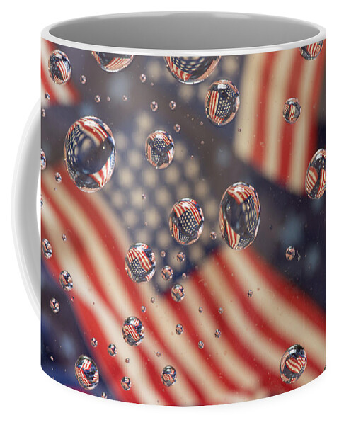 American Flag Coffee Mug featuring the photograph American flag by Minnie Gallman