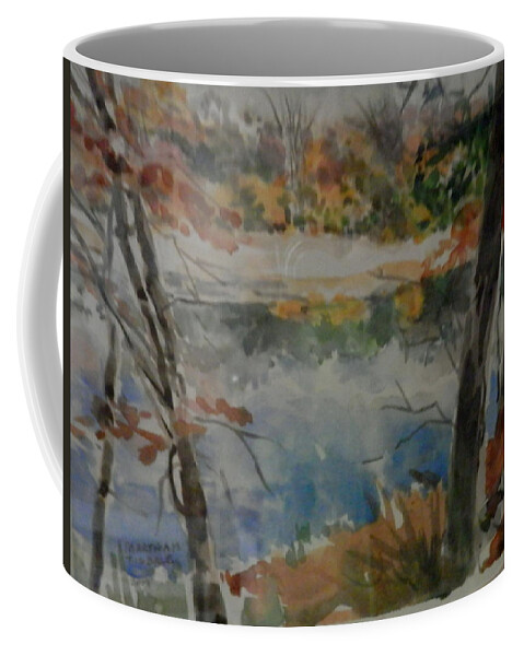 River Coffee Mug featuring the painting Amerson River Walk by Martha Tisdale