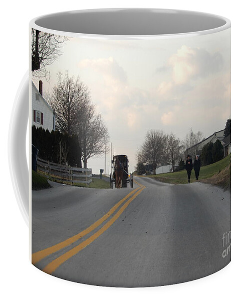 Amish Coffee Mug featuring the photograph Amish Visiting Time by Christine Clark