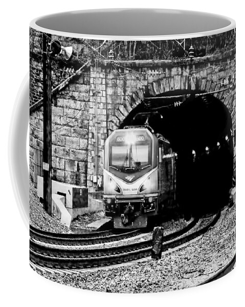 Amtrak Coffee Mug featuring the photograph Amtrak Sprinter with Northeast Regional, Arriving Baltimore by Steve Ember