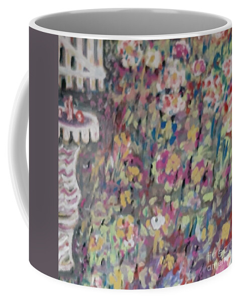 Flowers Coffee Mug featuring the painting An abundance of flowers in a garden by Sam Shaker