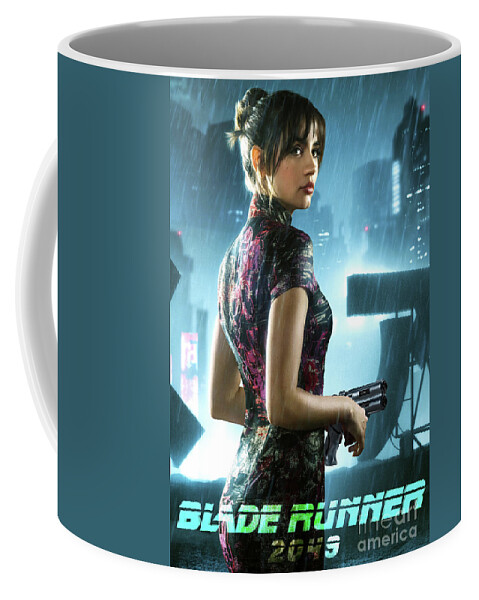 Ana De Armas Coffee Mug featuring the mixed media Ana de Armas, Blade Runner 2049, Dangerous by Thomas Pollart