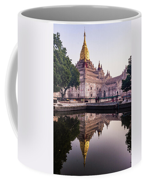 Pagoda Coffee Mug featuring the photograph Ananda pagoda after sunrise by Ann Moore