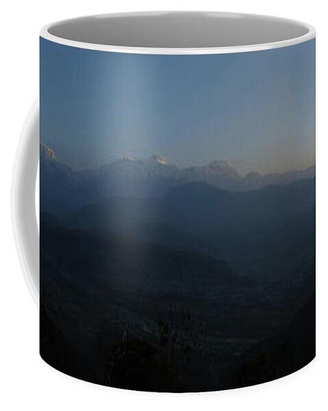 Anapurna Coffee Mug featuring the photograph Anapurna Sunrise by Inge Elewaut