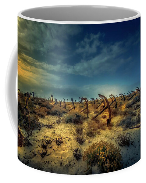 Anchors Graveyard Coffee Mug featuring the photograph Anchors drop by Micah Offman