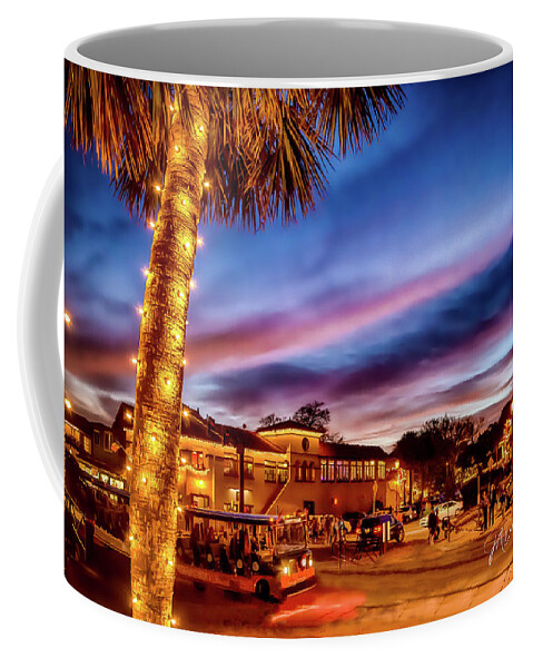St Augustine Coffee Mug featuring the photograph Ancient City Nights of Lights City Scene by Joseph Desiderio