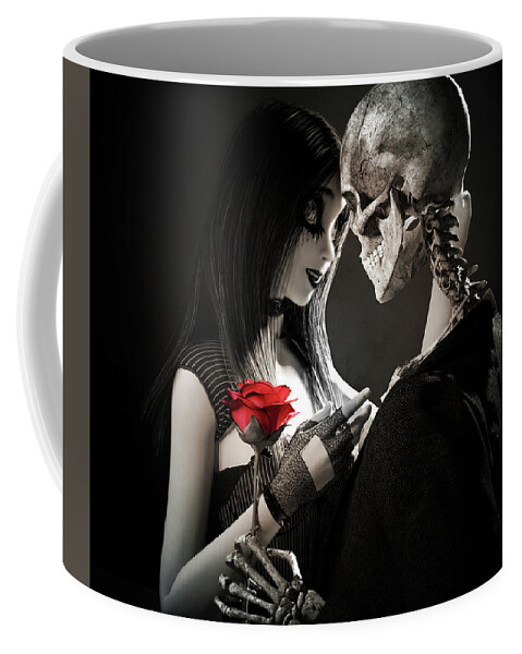 Black And White Coffee Mug featuring the digital art Ancient Love by Robert Hazelton