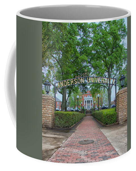 Anderson Coffee Mug featuring the photograph Anderson University Entrance by Blaine Owens