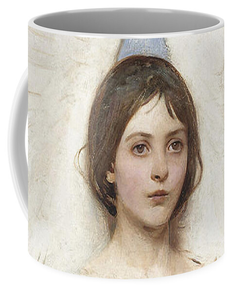 Angels Coffee Mug featuring the mixed media Angel Annunciation 101 by Abbott Handerson Thayer