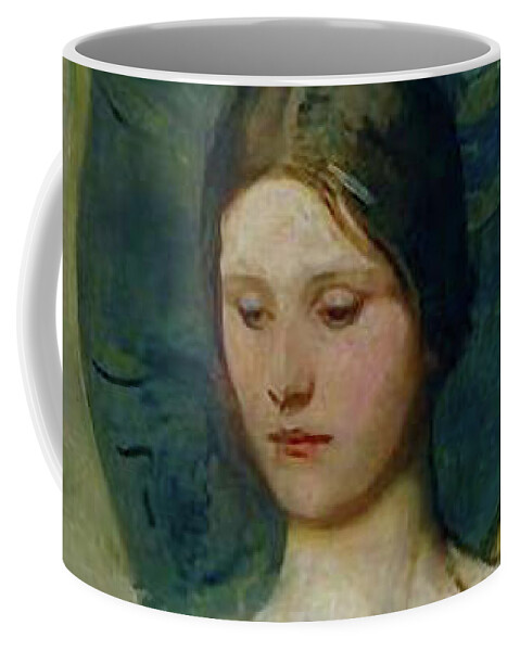 Angels Coffee Mug featuring the mixed media Angel in Adoration 110 by Abbott Handerson Thayer