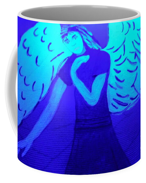 Angel Coffee Mug featuring the painting Angel by Tania Stefania Katzouraki